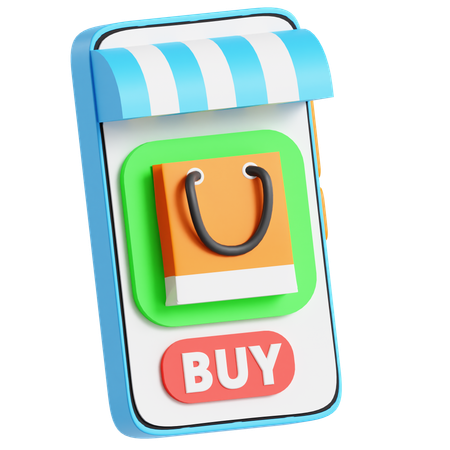 Mobile Shopping App  3D Icon