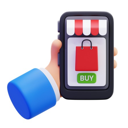 Mobile Shopping App  3D Icon