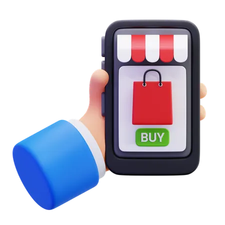 Mobile Shopping App  3D Icon