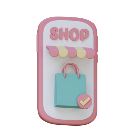 Mobile Shopping App  3D Icon