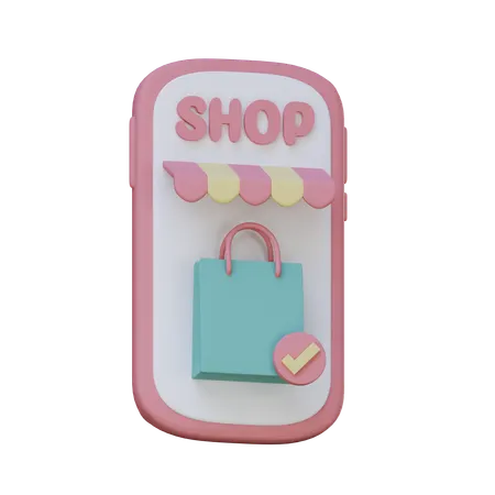 Mobile Shopping App  3D Icon