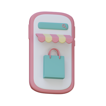 Mobile Shopping App  3D Icon