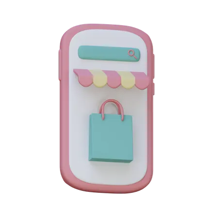 Mobile Shopping App  3D Icon