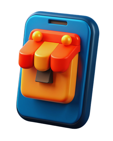 Mobile Shopping App  3D Icon