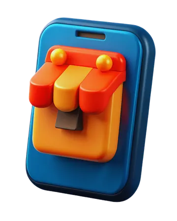 Mobile Shopping App  3D Icon
