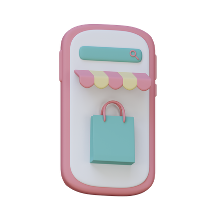 Mobile Shopping App  3D Icon