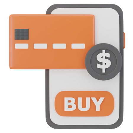 Mobile Shopping Credit Card  3D Icon