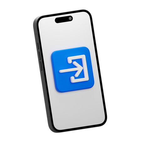 Mobile Sign In  3D Icon