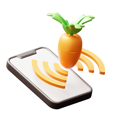 Mobile Smart Farming  3D Icon