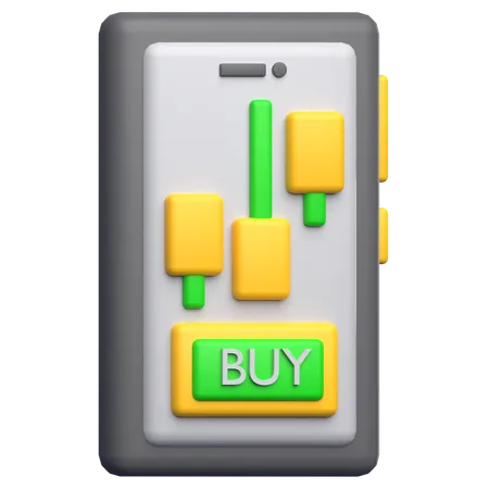 Mobile Stock  3D Icon