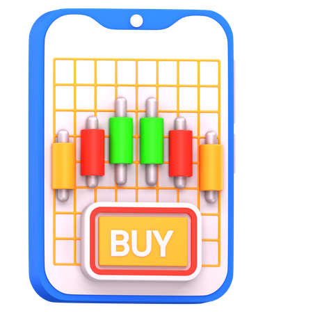 Mobile Stock  3D Icon
