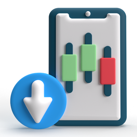 Mobile Stock Market  3D Icon