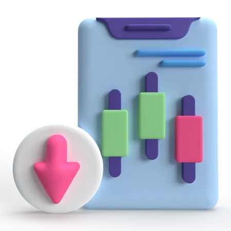 Mobile Stock Market  3D Icon