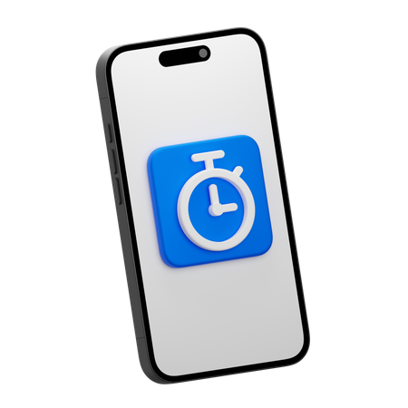 Mobile Stopwatch  3D Icon