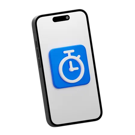 Mobile Stopwatch  3D Icon