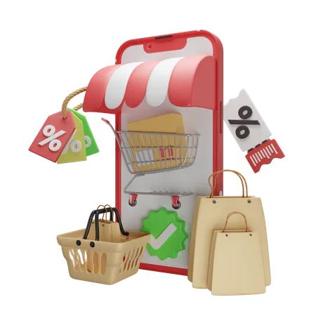 Mobile Store  3D Icon
