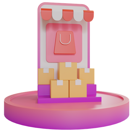 Mobile Store  3D Illustration