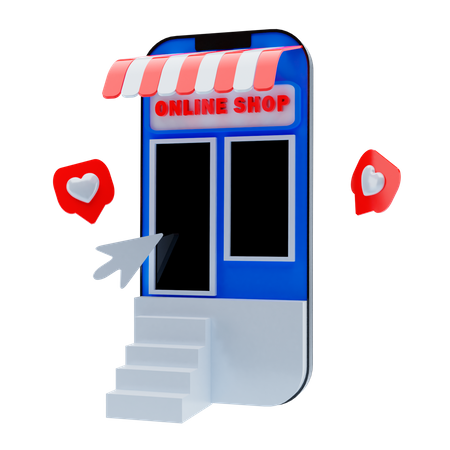 Mobile Store  3D Illustration