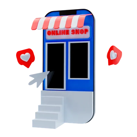 Mobile Store  3D Illustration