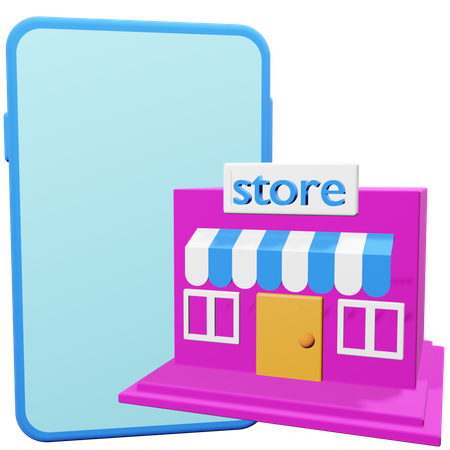 Mobile Store 3D Illustration
