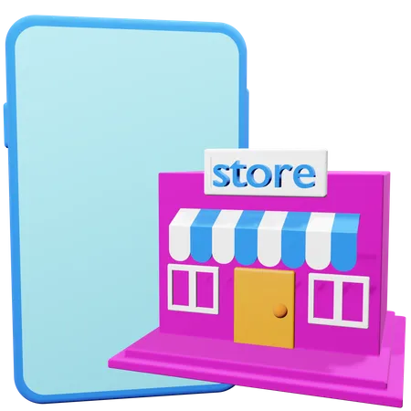 Mobile Store 3D Illustration