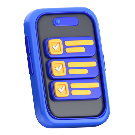 Mobile Task Management  3D Icon