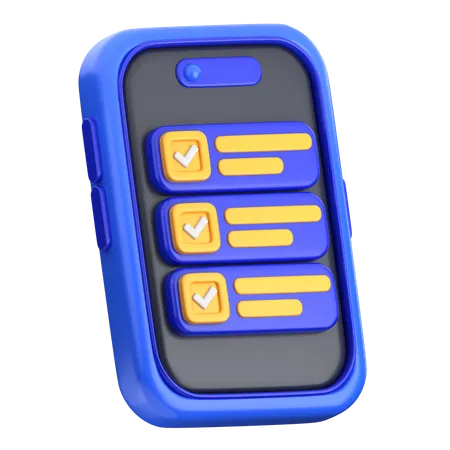 Mobile Task Management  3D Icon