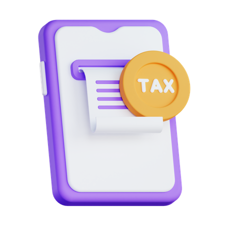 Mobile Tax  3D Illustration