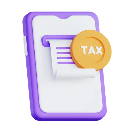 Mobile Tax  3D Illustration