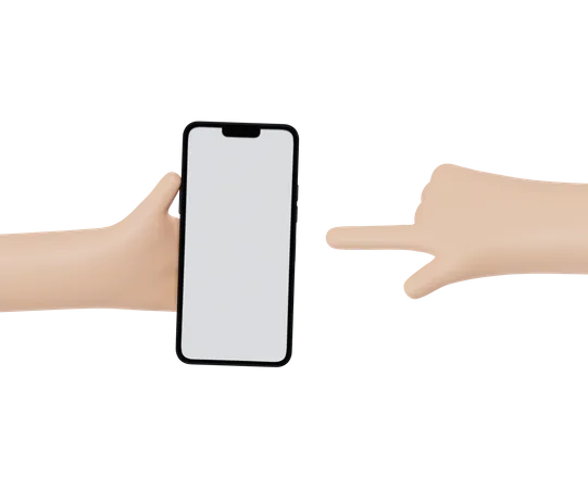 Mobile Touch Gesture  3D Illustration