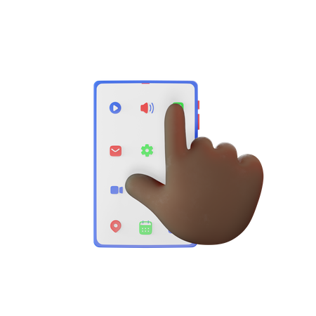 Mobile Touch Gesture  3D Illustration