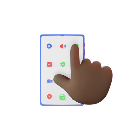 Mobile Touch Gesture 3D Illustration