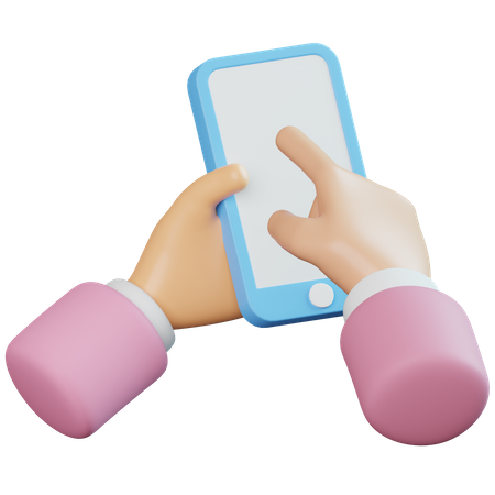 Mobile Touching Hand Gesture  3D Icon