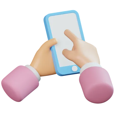 Mobile Touching Hand Gesture  3D Icon