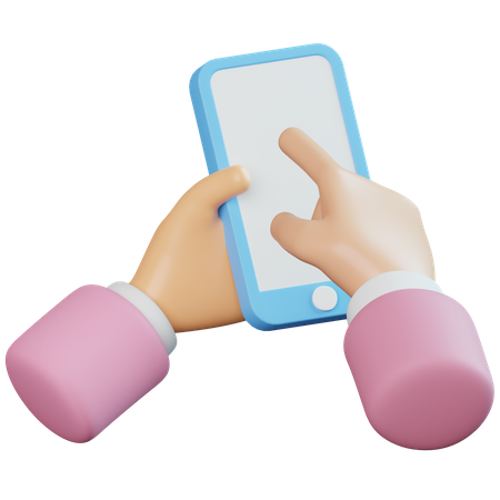 Mobile Touching Hand Gesture 3D Icon