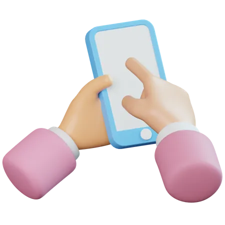 Mobile Touching Hand Gesture 3D Icon