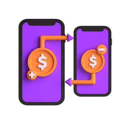 Mobile Transaction  3D Icon