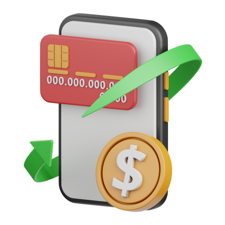 Mobile transaction  3D Icon