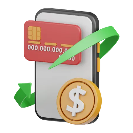 Mobile transaction  3D Icon