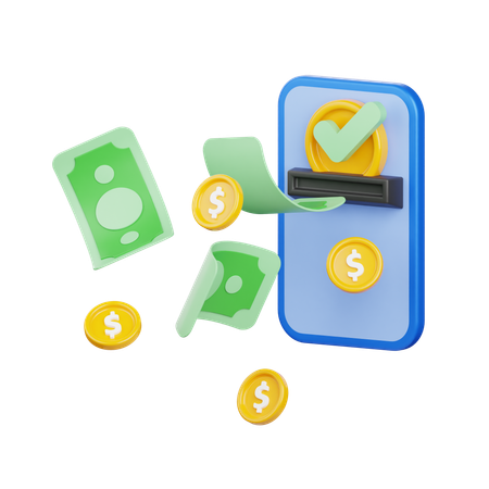 Mobile Transaction  3D Icon