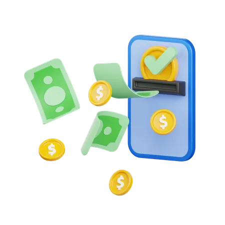 Mobile Transaction  3D Icon