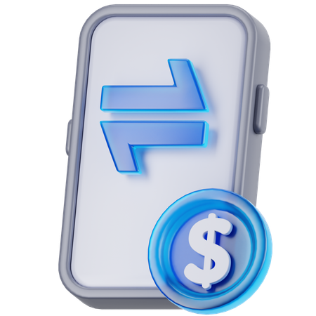 Mobile Transaction  3D Icon