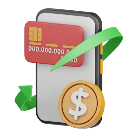 3 D Rendering Mobile Transaction Isolated Useful For Business Payment Money And Transaction Design 3D Icon