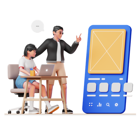 Mobile UI Design  3D Illustration