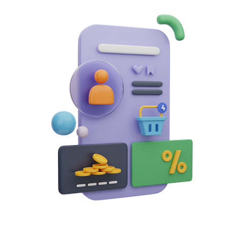 Mobile- und Commerce-App  3D Icon