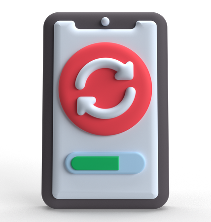 Mobile Update  3D Icon