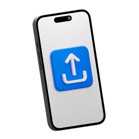 Mobile Upload  3D Icon