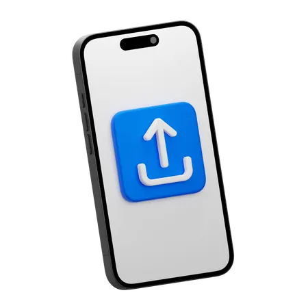 Mobile Upload  3D Icon