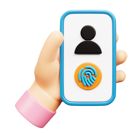 Mobile User Fingerprint Lock  3D Icon