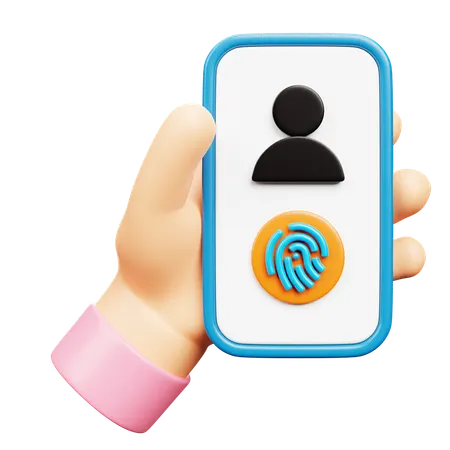 Mobile User Fingerprint Lock  3D Icon